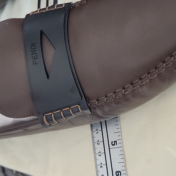 FENDI Zucca Moccasin Logo Leather Loafer for Men - Picture 10 of 17